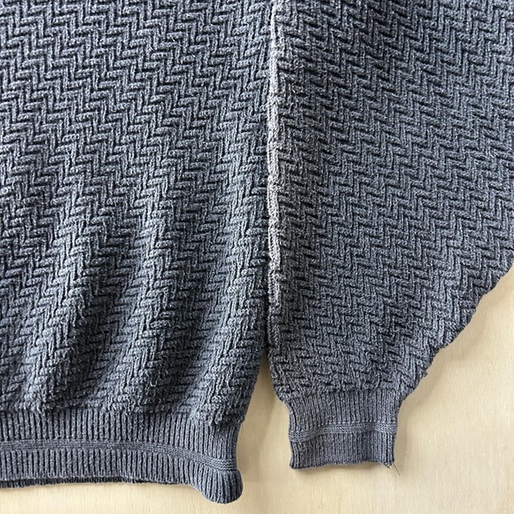 Vintage Repp Ltd Sweater Mens Large Gray Herringbone Knit Crewneck Pullover - Picture 2 of 8